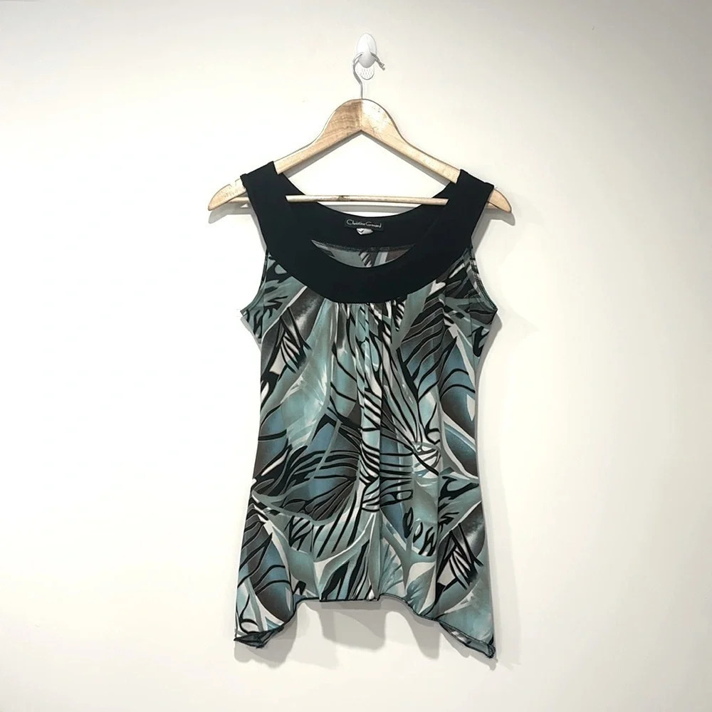 CHRISTINE GERARD Black & Blue Floral Camisole‎ | Medium *